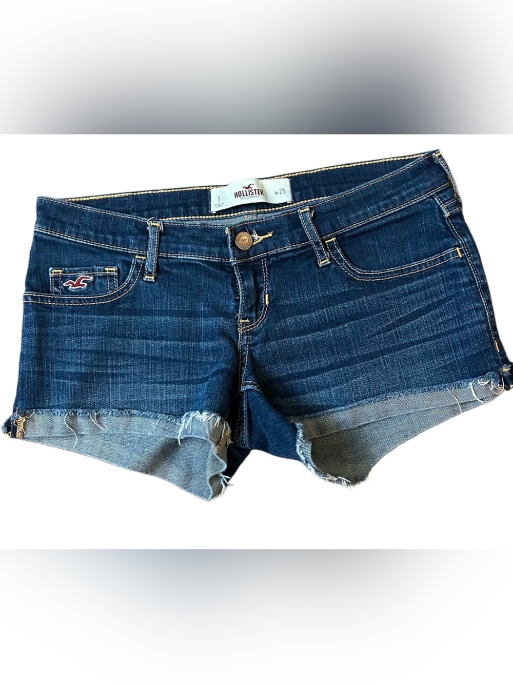 Hollister Women's Denim Cuffed Short Shorts Size 25